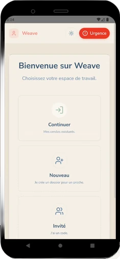 L'accueil de l'application mobile.