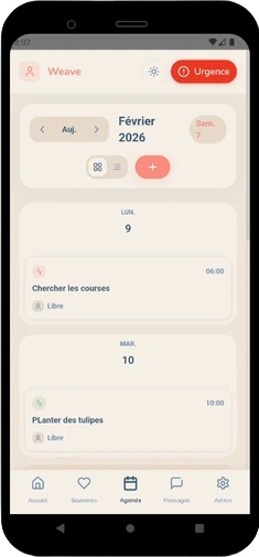 Le planning partagé des tâches.